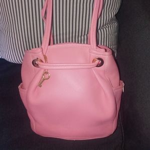 Cute pink Fossil bucket purse